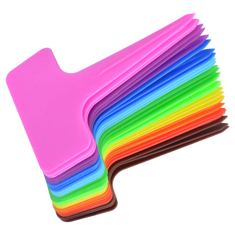 HOVEOX 200 PCS 10 Color Plastic Plant Tags, T-Type Markers Nursery Garden Labels Stakes for Gardening Green House Humidity Dome Orchard Botanical Garden Assorted Color - Image 3
